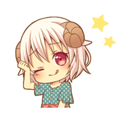 Fluffy sheep girl sticker #11850001