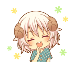 Fluffy sheep girl sticker #11850003