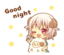 Fluffy sheep girl sticker #11850005