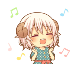 Fluffy sheep girl sticker #11850009