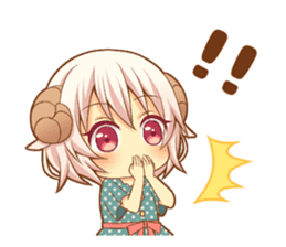 Fluffy sheep girl sticker #11850010
