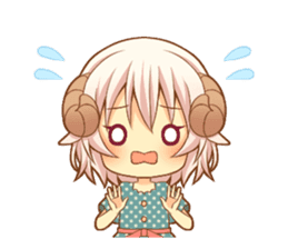 Fluffy sheep girl sticker #11850013