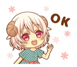 Fluffy sheep girl sticker #11850015