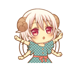 Fluffy sheep girl sticker #11850016