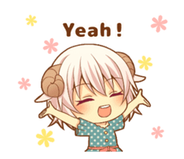 Fluffy sheep girl sticker #11850017