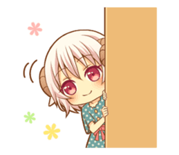 Fluffy sheep girl sticker #11850018