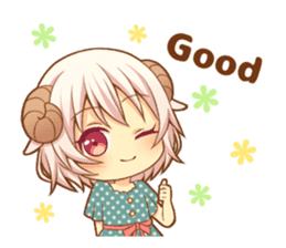 Fluffy sheep girl sticker #11850019