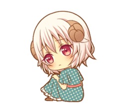 Fluffy sheep girl sticker #11850023