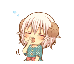 Fluffy sheep girl sticker #11850024