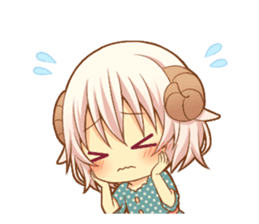 Fluffy sheep girl sticker #11850025