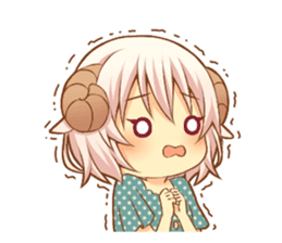 Fluffy sheep girl sticker #11850028