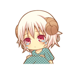 Fluffy sheep girl sticker #11850029