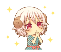 Fluffy sheep girl sticker #11850031