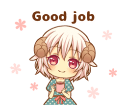 Fluffy sheep girl sticker #11850032