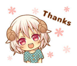 Fluffy sheep girl sticker #11850033