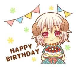 Fluffy sheep girl sticker #11850034