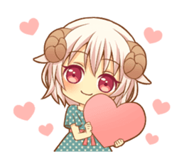 Fluffy sheep girl sticker #11850035