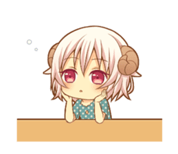 Fluffy sheep girl sticker #11850036