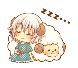 Fluffy sheep girl sticker #11850037