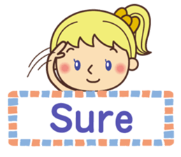 Cute English Sticker of girl. sticker #11852652