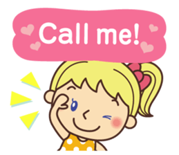 Cute English Sticker of girl. sticker #11852674