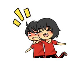 cute RED Couple sticker #11855467