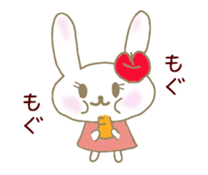 an apple rabbit animetion sticker #11855574
