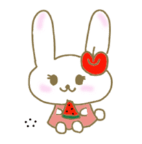 an apple rabbit animetion sticker #11855581