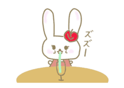 an apple rabbit animetion sticker #11855594