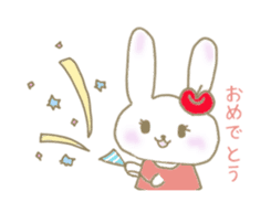 an apple rabbit animetion sticker #11855596
