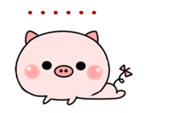 pink baby pig sticker #11857527