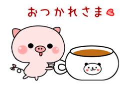 pink baby pig sticker #11857529