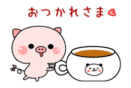 pink baby pig sticker #11857529