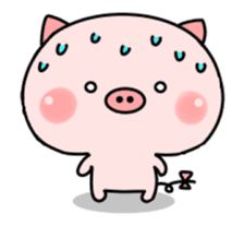 pink baby pig sticker #11857534
