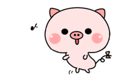 pink baby pig sticker #11857537