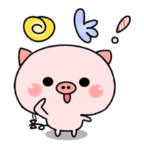 pink baby pig sticker #11857541