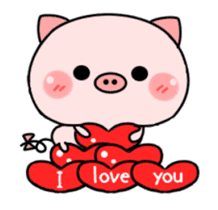 pink baby pig sticker #11857545
