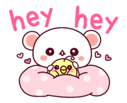Love is super-fast!! Fluffy Bear pink! sticker #11858143