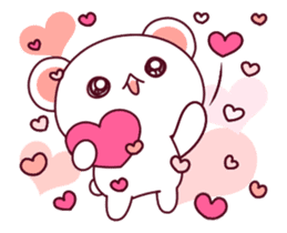 Love is super-fast!! Fluffy Bear pink! sticker #11858150