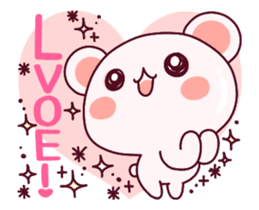 Love is super-fast!! Fluffy Bear pink! sticker #11858157