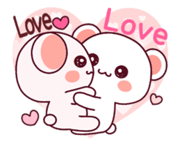 Love is super-fast!! Fluffy Bear pink! sticker #11858159