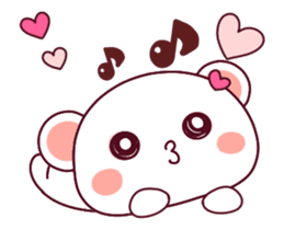 Love is super-fast!! Fluffy Bear pink! sticker #11858160