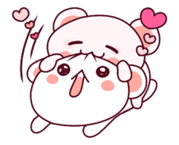 Love is super-fast!! Fluffy Bear pink! sticker #11858163