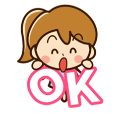 Cute cute girl Sticker(ponytail) sticker #11860985