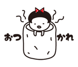 Polka dot girl Okame chan No2 sticker #11863854