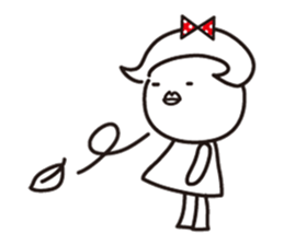 Polka dot girl Okame chan No2 sticker #11863857