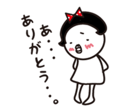 Polka dot girl Okame chan No2 sticker #11863859