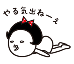 Polka dot girl Okame chan No2 sticker #11863860