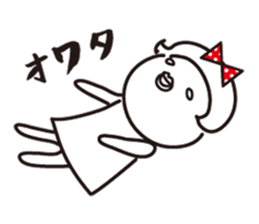 Polka dot girl Okame chan No2 sticker #11863866