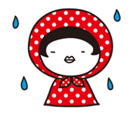 Polka dot girl Okame chan No2 sticker #11863870